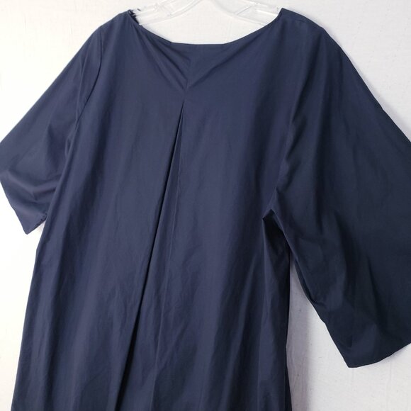 COS Cotton Dress Oversized Dark Navy Trapeze Kimono Sleeves Minimalist size 8 - Picture 9 of 9